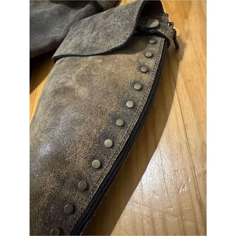 TORY BURCH Tarulli Boots Studded Riding Brown Distressed Over Knee Women’s 10M